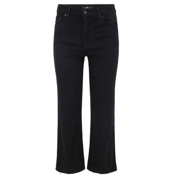 7 For All Mankind Womens Alexa Cropped Wide Leg Jeans 31 Black Rose - NWT $188